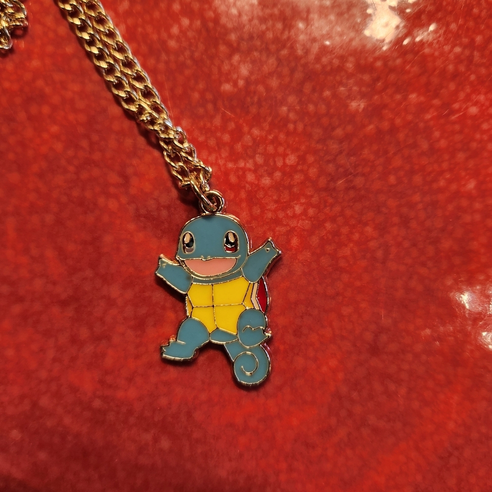 POKEMON SQUITLE Kids Blue and Yellow Turtle Pendant Necklace